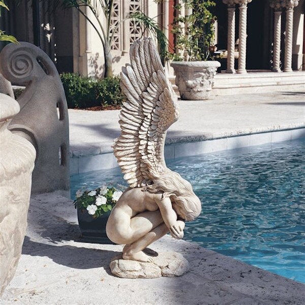 Weeping Remembrance and Redemption Angel Statue Large Crying